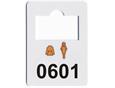 9417867  LMS216 Garderobemerker plast nummerert 601-700 plastmerker med hull til garderobe